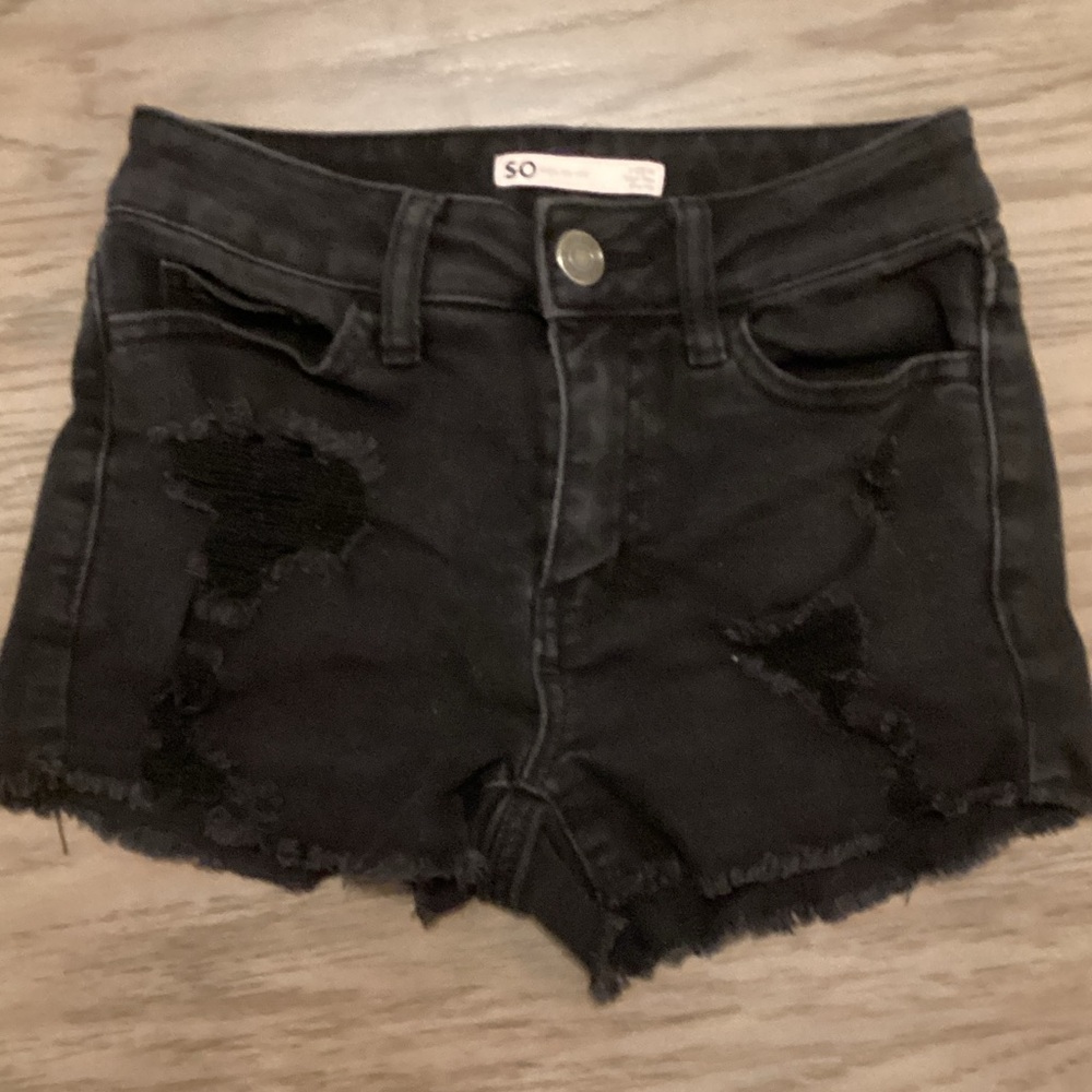 SO Black Distressed Denim Cutoff Shorts